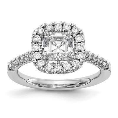 Diamond Vs/Si, D E F, S/M Ascher Halo Engagement Ring 14k White Gold True Origin Lab Grown RM2060E-…