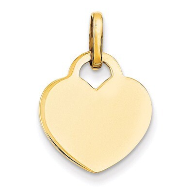 Polished Heart Charm 14k Gold D591, MPN: D591, 869786765554