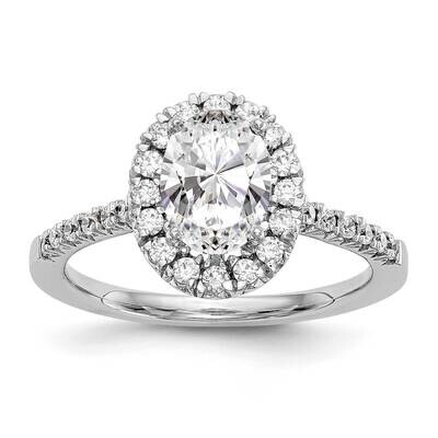 Diamond Vs/Si, D E F, S/M Oval Halo Engagement Ring 14k White Gold True Origin Lab Grown RM2058E-05…