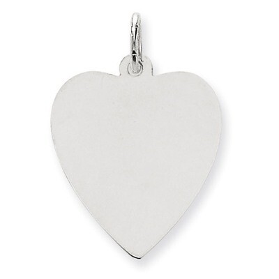 Plain .035 Gauge Engravable Heart Charm 14k White Gold XWM119/35, MPN: XWM119/35, 883957422404