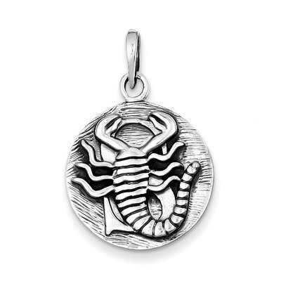 Antique Finish Scorpio Horoscope Pendant Sterling Silver Polished QC7419, MPN: QC7419, 883957029825