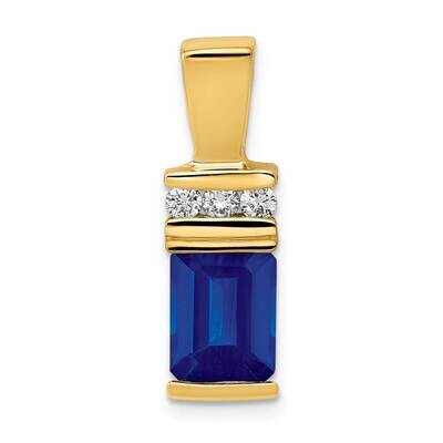 8x6mm Emerald Cut Sapphire VS Diamond Slide 14k Gold XS799S/VS, MPN: XS799S/VS, 883957192901