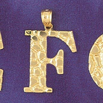 Dazzlers Jewelry Initial F Pendant Necklace Charm Bracelet in Yellow, White or Rose Gold 9575f, MPN…