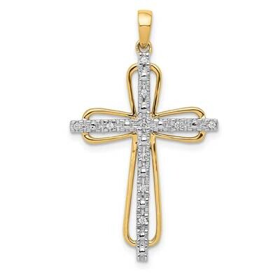.06Ct. Diamond Cross Pendant 14k Gold PM5066-006-YA, MPN: PM5066-006-YA, 883957513959
