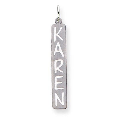 Vertical Nameplate 14k White Gold XNA99W, MPN: XNA99W, 886774556758