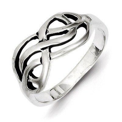 Knot Ring Sterling Silver Antiqued QR1774-6, MPN: QR1774-6, 886774268019