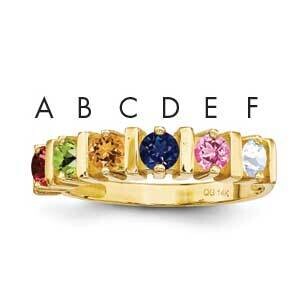 Genuine 6 Stone Mother&#39;s Ring 14k Gold XMR6/6GY, MPN: XMR6/6GY, 883957161730