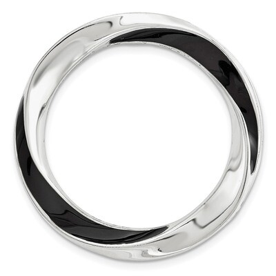 Black Enameled Chain Slide Sterling Silver Medium QSK1750, MPN: QSK1750, 191101551932