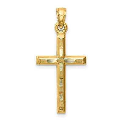 Diamond-cut Cross Pendant 14k Gold Hollow K6402, MPN: K6402, 883957964577