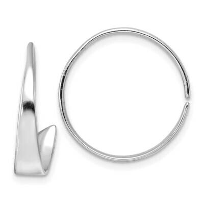 Flat Bar Hoop Threader Earrings Sterling Silver Rhodium-Plated Polished QE15837, MPN: QE15837, 1969…