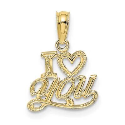 Textured I Heart You Charm 10k Gold Polished 10D3868, MPN: 10D3868,
