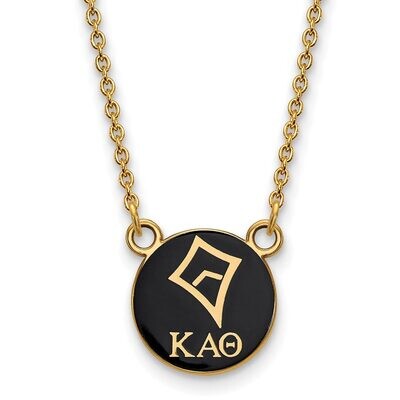Kappa Alpha Theta Extra Small Enameled Pendant with 18 Inch Chain Gold-plated Silver GP042KAT-18, M…
