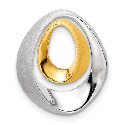 Satin/Polished Teardrop Slide Sterling Silver Gold-plated QP5386, MPN: QP5386, 886774033952