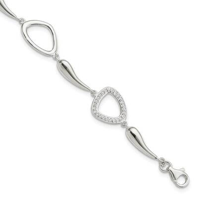 CZ Diamond with 1 Inch Extender Bracelet Sterling Silver Polished QG5910-6.25, MPN: QG5910-6.25, 19…