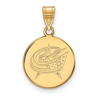 Columbus Blue Jackets Large Disc Pendant Gold-plated Silver GP012BJA, MPN: GP012BJA, 886774742700