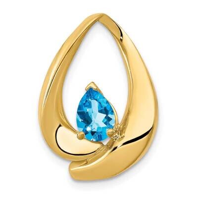 7x5mm Pear Blue Topaz Slide 14k Gold PM5238-BT-Y, MPN: PM5238-BT-Y, 883957270159