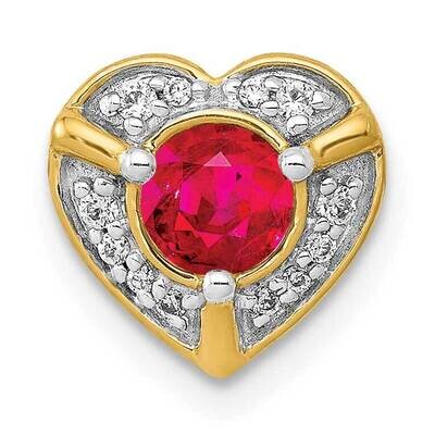 .33 Ruby Fancy Heart Chain Slide 14k Gold Diamond PM3921-RU-007-YA, MPN: PM3921-RU-007-YA, 88395750…