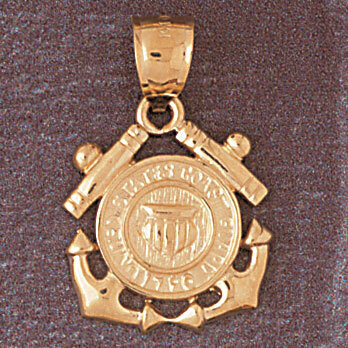 Dazzlers Jewelry Us Navy Sign Pendant Necklace Charm Bracelet in Yellow, White or Rose Gold 4640, M…