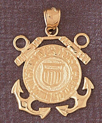 Dazzlers Jewelry Us Navy Sign Pendant Necklace Charm Bracelet in Yellow, White or Rose Gold 4639, M…