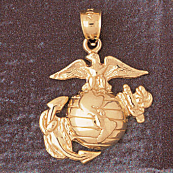 Dazzlers Jewelry Us Navy Sign Pendant Necklace Charm Bracelet in Yellow, White or Rose Gold 4644, M…
