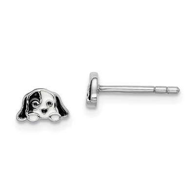 Childs Enameled Puppy Post Earrings Sterling Silver Rhodium-plated QE14361, MPN: QE14361, 886774035…