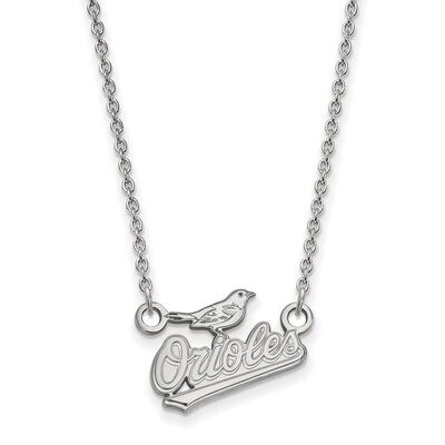 Baltimore Orioles Small Pendant with Chain Necklace 14k White Gold 4W007ORI-18, MPN: 4W007ORI-18, 8…