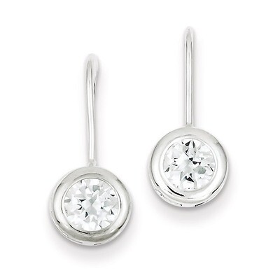 Round Diamond Earrings Sterling Silver QE1749, MPN: QE1749, 883957922652