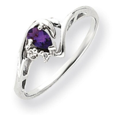 Amethyst Diamond Ring 5x3mm Pear 14k white Gold Y4628AM/A, MPN: Y4628AM/A, 883957466002