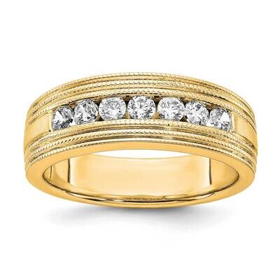 Si1/Si2, G H I, Polish &amp; Satin Mens Ring 14k Gold Lab Grown Diamond RM6510-062-YLG, MPN: RM6510-062…