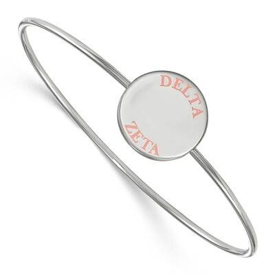 Delta Zeta Enameled Slip-on Bangle Sterling Silver SS021DZ-6, MPN: SS021DZ-6, 191101101298