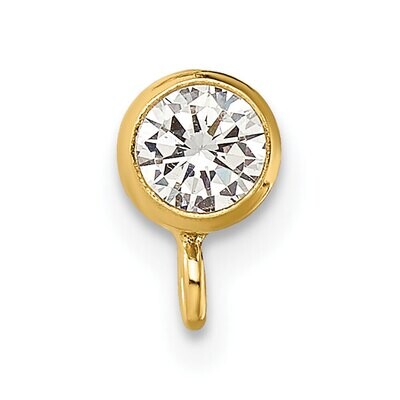 4.0mm CZ Bezel with Ring Post Earring Gold Filled GF4906, MPN: GF4906,