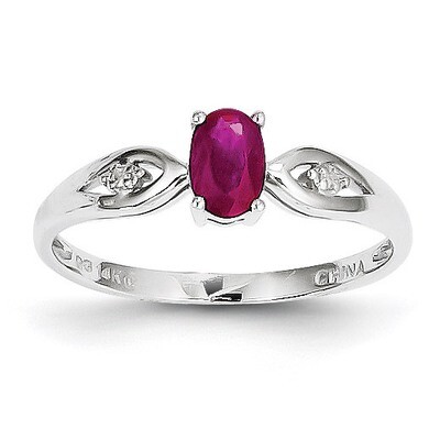 Ruby Diamond Ring 14k White Gold Genuine XBS306, MPN: XBS306, 883957469492
