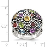 Multi Gemstone Ring Sterling Silver &amp; 14k Gold Antiqued QTC1156, MPN: QTC1156, 191101385391