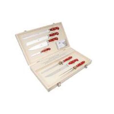 Berti Small Set For Serving Knife Red Lucite Handle 2422