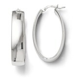 Leslie&#39;s Polished Oval Hinged Hoop Earrings - Sterling Silver HB-QLE285, MPN: QLE285, 886774286211