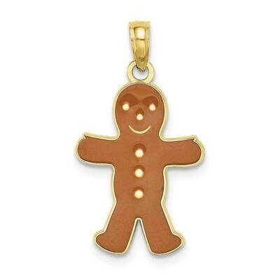 3-D Enamel Gingerbread Man Charm 10k Gold 10K6970, MPN: 10K6970,