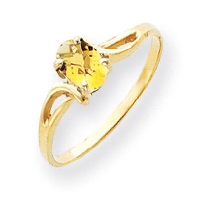 Citrine Checker Ring 14k Gold 6x4mm Oval Y4648CC, MPN: Y4648CC, 883957560700