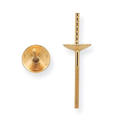 5.0mm Pearl Cup Threaded Post Earring Mounting 14k Yellow Gold YG2658A, MPN: YG2658A,
