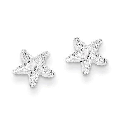 Starfish Mini Earrings with Center Sterling Silver QE108, MPN: QE108, 883957921662