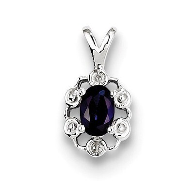 Sapphire &amp; Diamond September Pendant Sterling Silver QBPD22SEP, MPN: QBPD22SEP, 883957495422