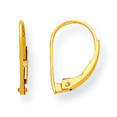 Leverback Single Earring Component 14k Yellow Gold YG784, MPN: YG784,