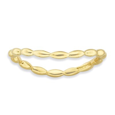 Gold-plate Wave Ring - Sterling Silver Polished QSK675, MPN: QSK675, 886774175799
