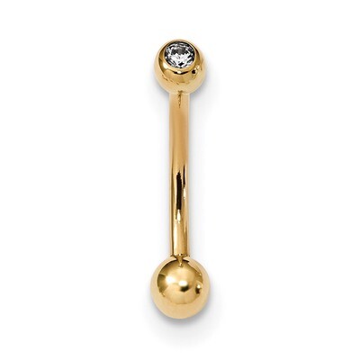 CZ Diamond Belly Ring 14k Gold BD129, MPN: BD129, 883957870649