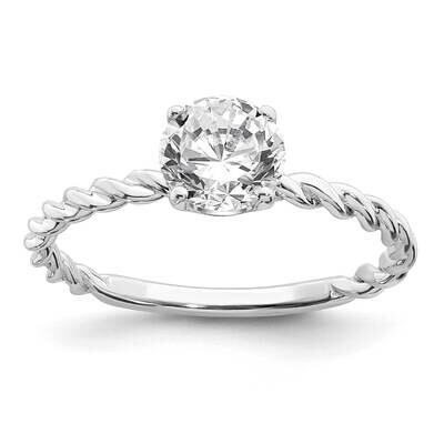 1ct. G H I True Light Round Twisted Moissanite Solitaire Ring 14k White Gold RM6798-100-WMT, MPN: R…