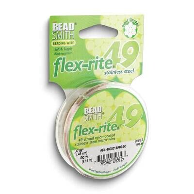 Flex-rite 49 Rose Tone .018in Diameter 30 Feet Strand Wire Stainless Steel CRD851/18-30, MPN: CRD85…