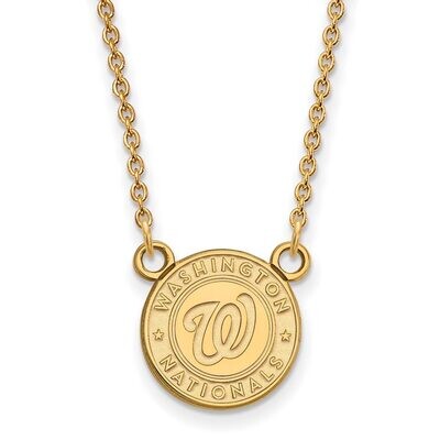 Washington Nationals Small Pendant with Chain Necklace 14k Yellow Gold 4Y006NAT-18, MPN: 4Y006NAT-1…