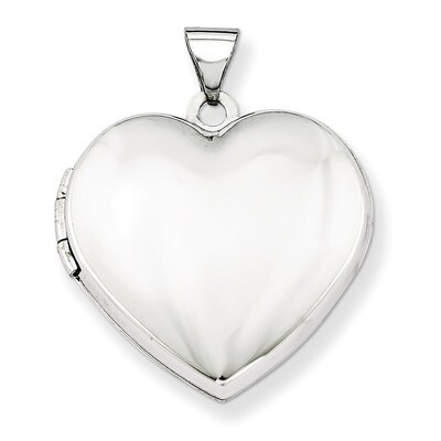 Heart Plain Domed Family Locket 14k White Gold 21mm XL576, MPN: XL576, 886774129419