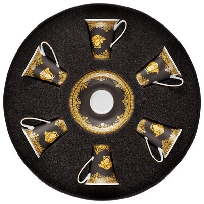 Versace I Love Baroque Nero  AD Cup and Saucer Set Six Round Hat Box, MPN: 19325-403653-29254, 7909…