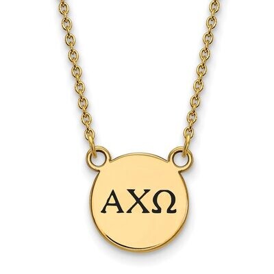 Alpha Chi Omega Extra Small Enameled Pendant with 18 Inch Chain Gold-plated Silver GP016ACO-18, MPN…