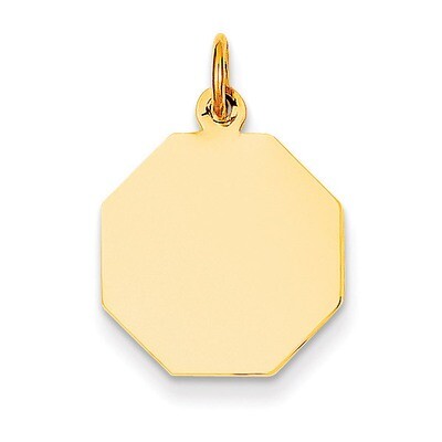 Plain .013 Gauge Engravable Octagonal Disc Charm 14k Gold XM179/13, MPN: XM179/13, 883957493695